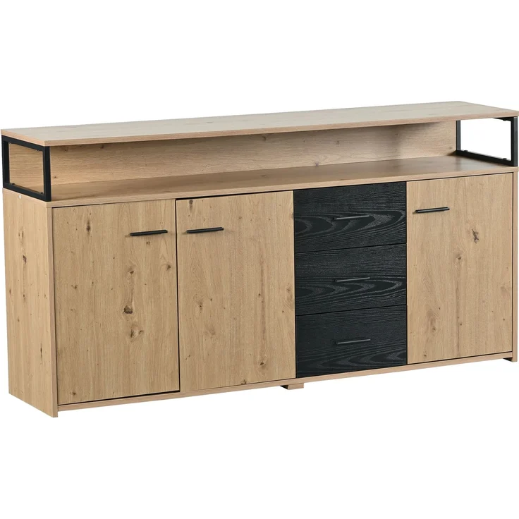 ZUBALIYA Küchenschrank 150x35x75,9 cm, aus Spanplatte, Schwarzbraun – Bild 19