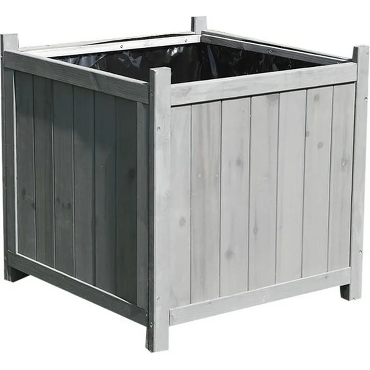 Blumenkübel Holz Pflanzkasten Blumentrog Blumentopf Blumenkübel grau – Bild 4