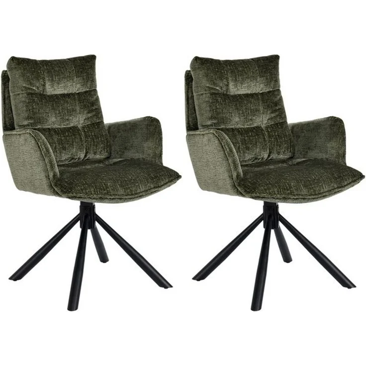 Duhome Esszimmerstuhl (8610A), 360° drehbar, Automatische Rückstellfunktion, Chenille-Stoff – Bild 4