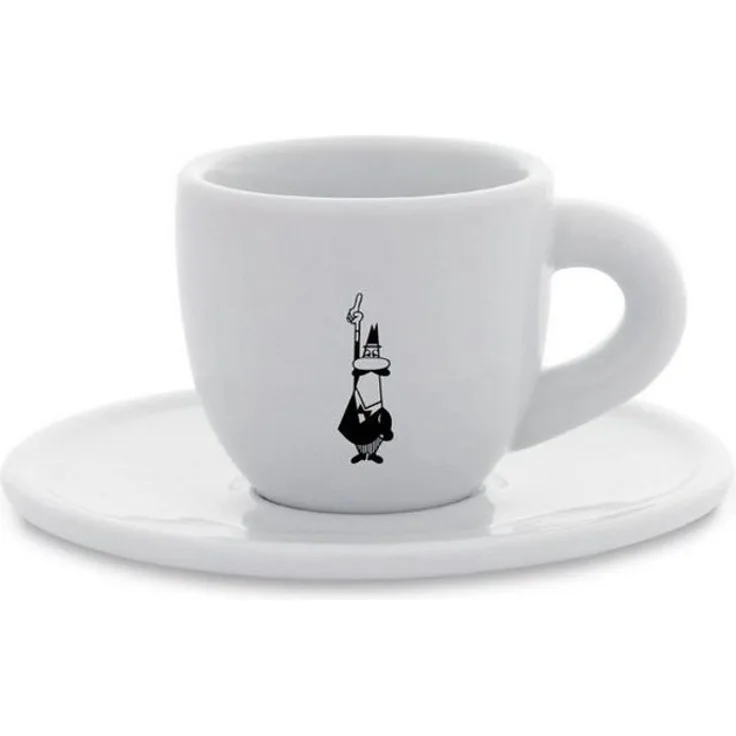 Bialetti Mokatasse Istituzionale, mit Untertasse, Moka Tasse, Espressotasse, Porzellan, 80 ml