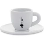 Bialetti Mokatasse Istituzionale, mit Untertasse, Moka Tasse, Espressotasse, Porzellan, 80 ml