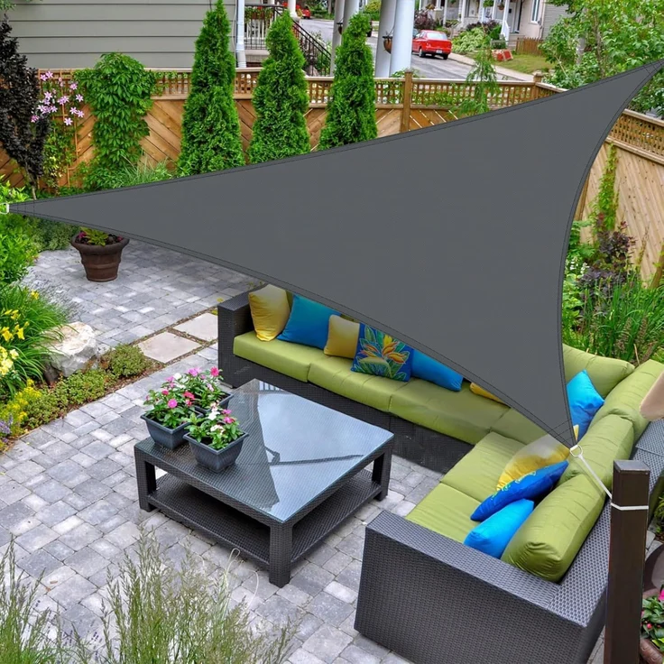 AXT SHADE Sonnensegel Wasserdicht Dreieckig 3,6 x 3,6 x 3,6 m Wetterschutz Sonnenschutz PES Polyester mit UV Schutz für Terrasse Balkon Garten-Grau Anthrazit(Wir Machen Sondergrößen) – Bild 1