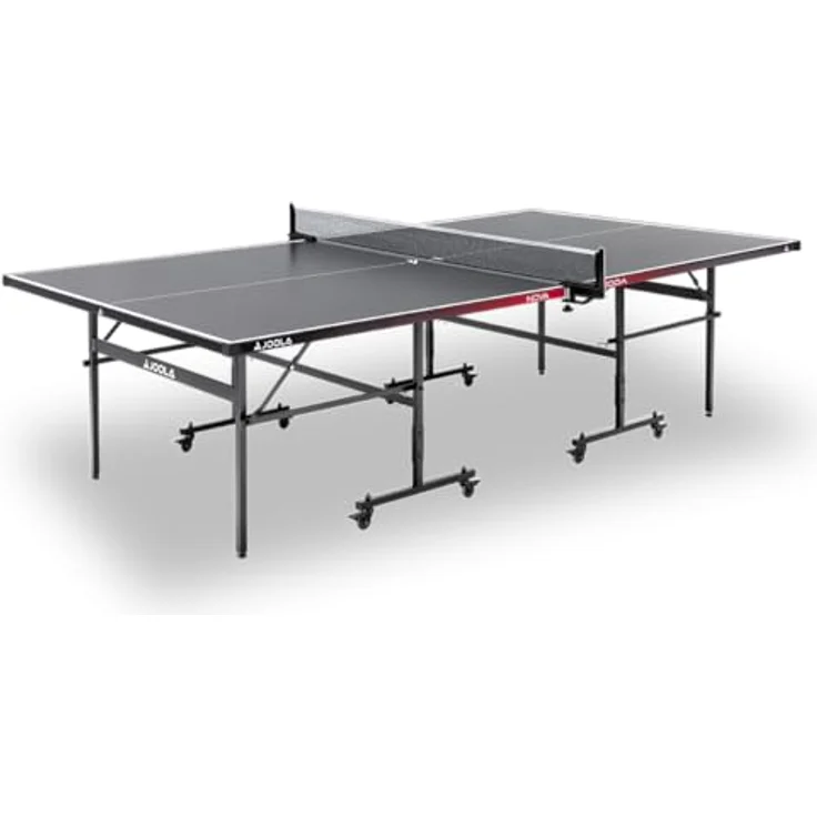 JOOLA Nova 100A Outdoor Tischtennisplatte, 4 mm Aluminium-Verbundoberfläche, wetterfest, klappbares Untergestell, inkl. Netz, rot-schwarz – Bild 1