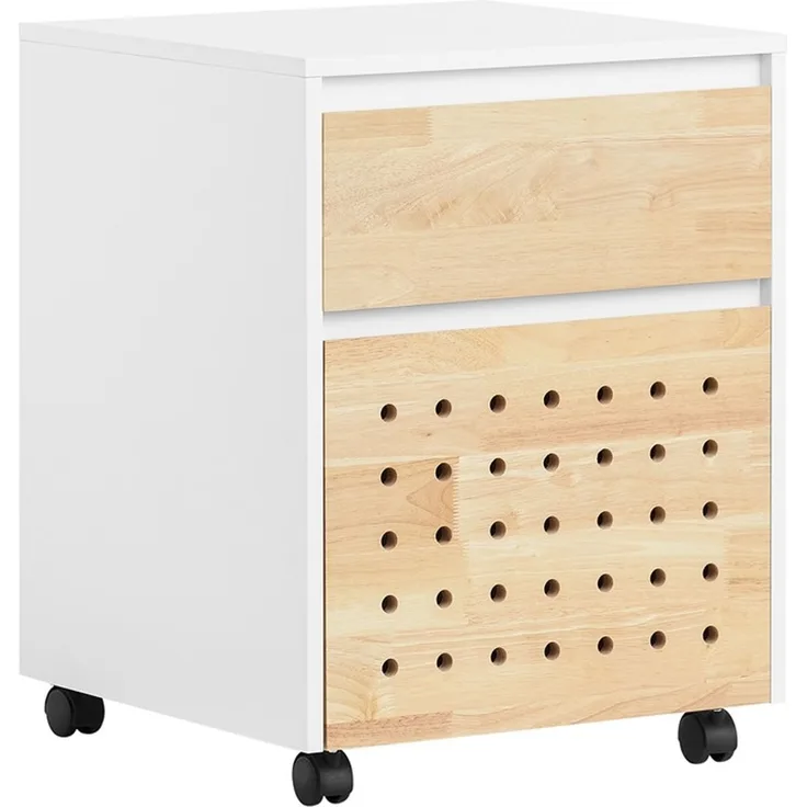 SoBuy ASK06-WN Schubladenschrank Büro, MDF, Lackiert, Weiß, 45 x 59 x 45 cm