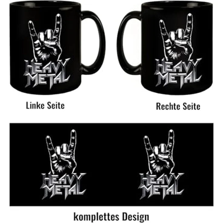 speecheese Tasse Rockzeichen Hand - Heavy Metal Tasse – Bild 4