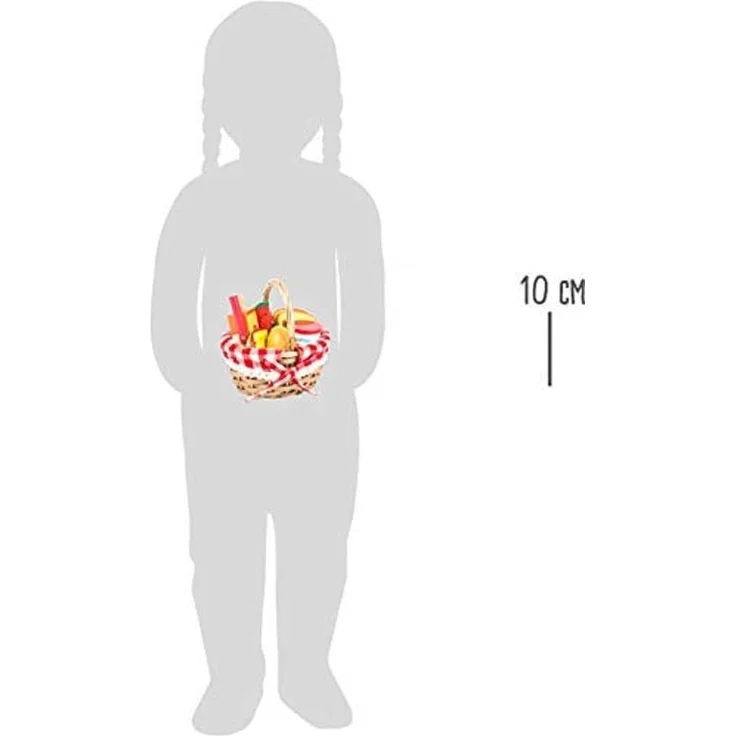 Small Foot 11282 Picknickkorb mit Schneide-Lebensmitteln aus Holz, Kaufladen-Zubehör, Rollenspielzeug für Kinder ab 3 Spielzeug, Mehrfarbig – Bild 4