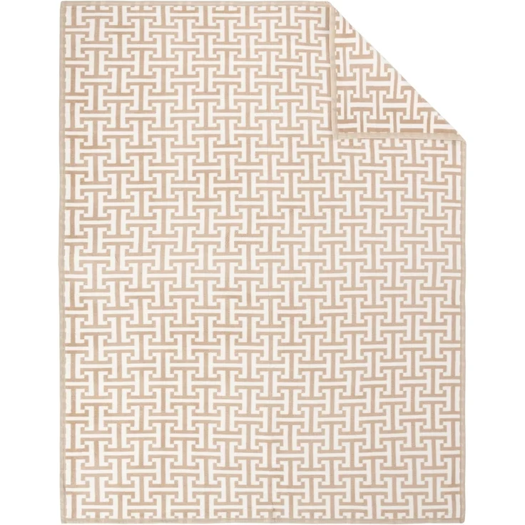 Wohndecke Jacquard Decke Cambridge, IBENA, mit schlichtem Labyrinth-Monogramm – Bild 8