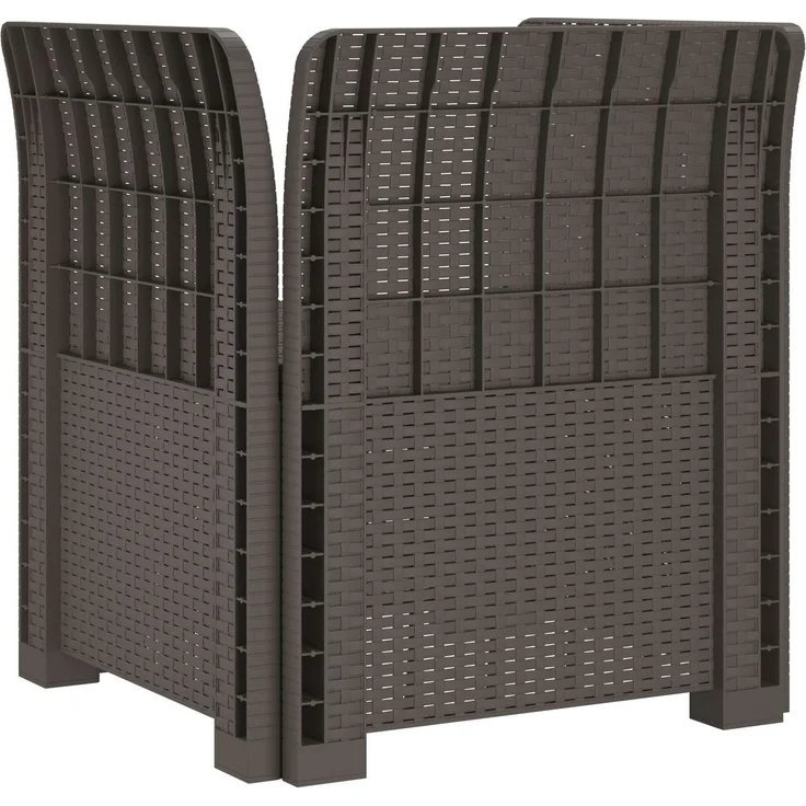 vidaXL 1-Sitzer Sessel Rattan-Look PP Hellgrau 68 x 62 x 70,5 cm 8011851 – Bild 5