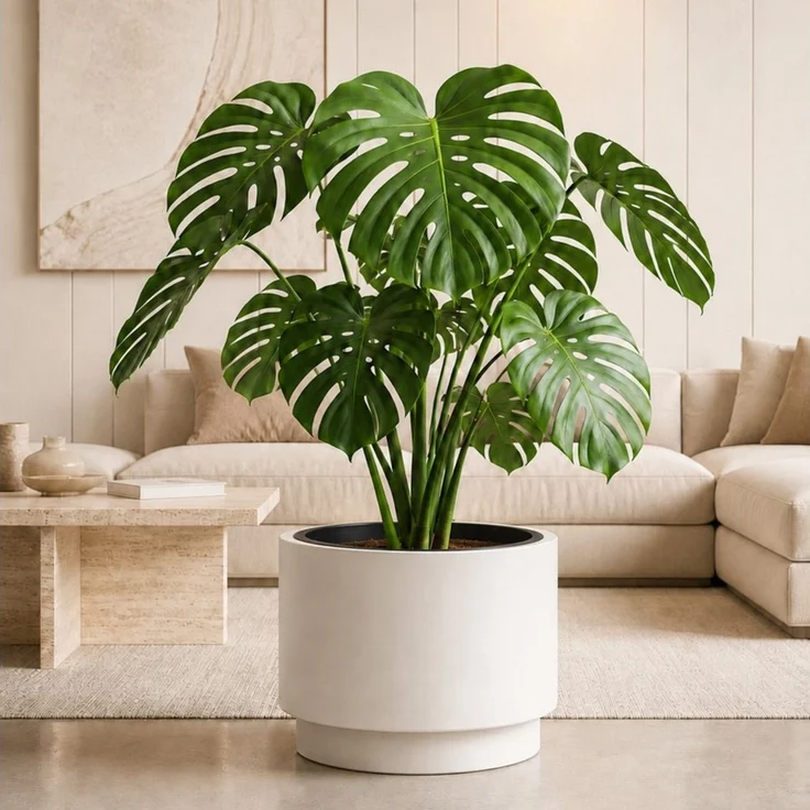 matches21 HOME & HOBBY Blumentopf Großer außen Blumentopf NIVO rund 47 x 44 cm weiß (2 St), Moderner Pflanztopf Outdoor Pflanzkübel wetterfest – Bild 1
