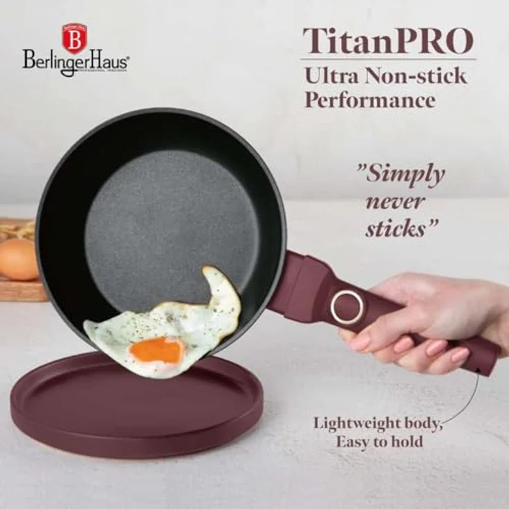 BerlingerHaus Topf-Set Kochset, 10-teilig, bordeaux, Titan-Antihaft, für alle Herdarten, umweltfreundlich, blei- und cadmiumfrei – Bild 9