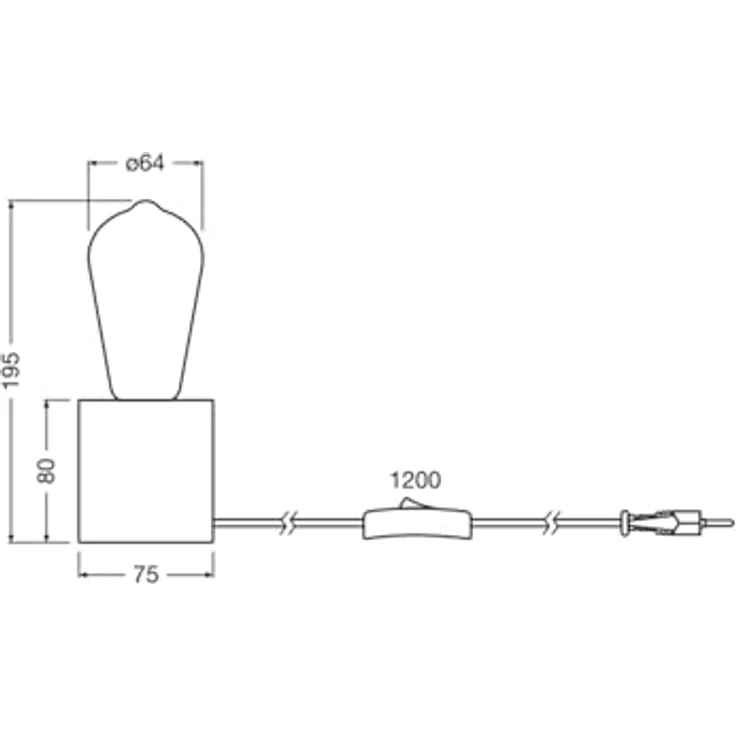 Osram Tischleuchte 1906 Edison E27 2,5W, 2400K, Holz braun, 220 lm, Vintage-Stil, austauschbar – Bild 3