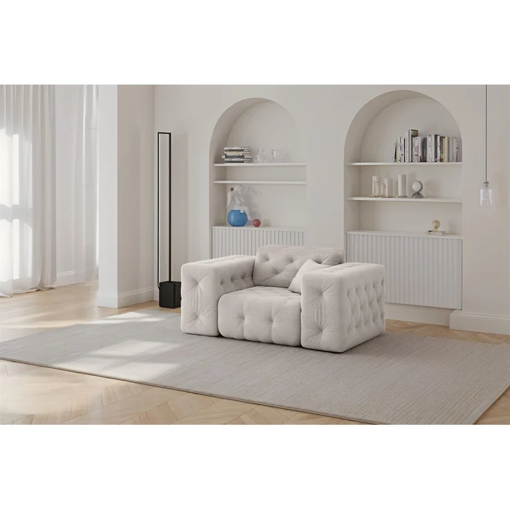 Sessel Designersessel CHANTAL in Stoff Moly Creme – Bild 1