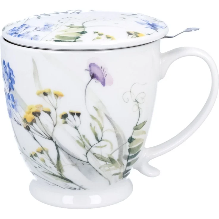 DUO Becher MELODY mit Fuß, 500 ml, inkl. Deckel und Teesieb, New Bone China Porzellan – Bild 3