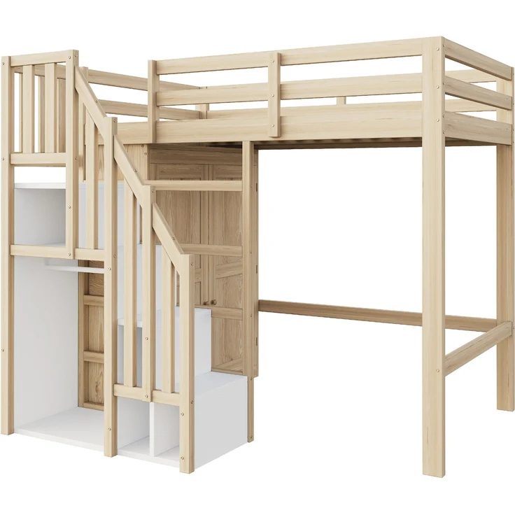 Kindereinzelbett 90×200 cm aus Holz mit hydraulischem Stauraum, grau – Bild 7