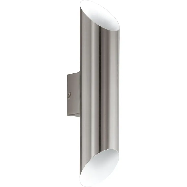 Eglo 94803 Aussenleuchte LED Wandleuchte 2-flammig Up & Downlight EDELSTAHL/WEISS AGOLADA L:7,5cm H:36cm