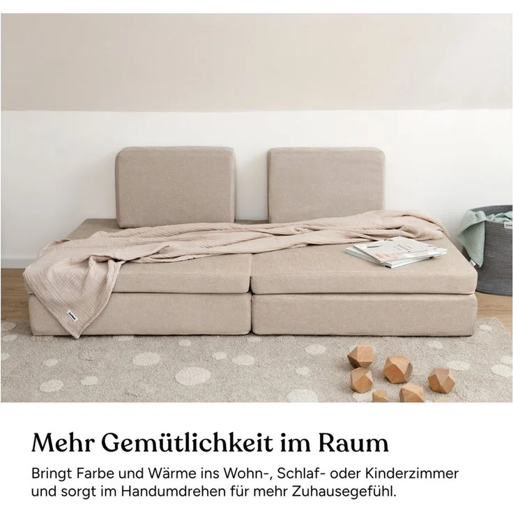Ehrenkind Tagesdecke Sofadecke aus 100 % Bio-Baumwolle, 4-lagiger Musselin mit natürlicher Crinkle-Optik – Bild 2