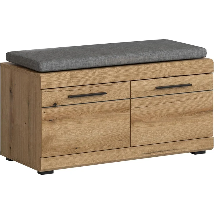 Sitzbank inkl. Sitzkissen (B/H/T: 90x44x40 cm) in Evoke Oak Nachbildung – Bild 1