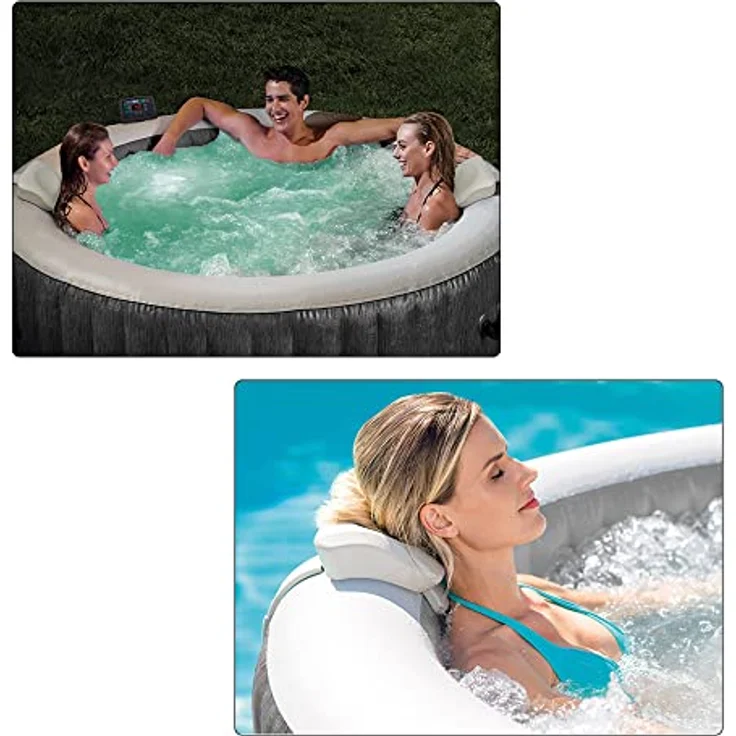 Intex Greywood Deluxe Purespa Whirlpool, für bis zu 4 Personen, 795 Liter, HWT-System, Holzoptik, graue Ausführung – Bild 4