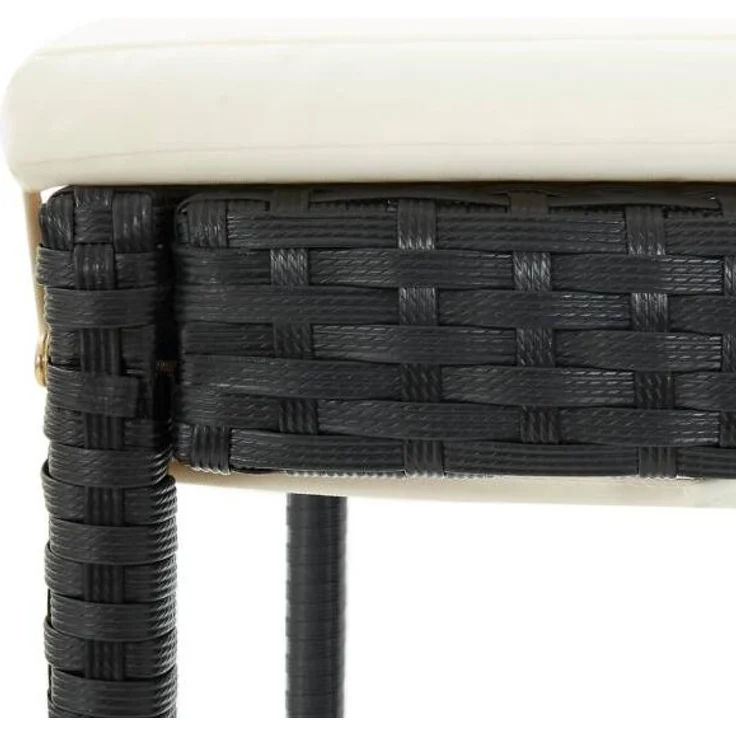 vidaXL Garten-Barhocker mit Kissen 2 Stk. Schwarz Poly Rattan 313435 – Bild 8