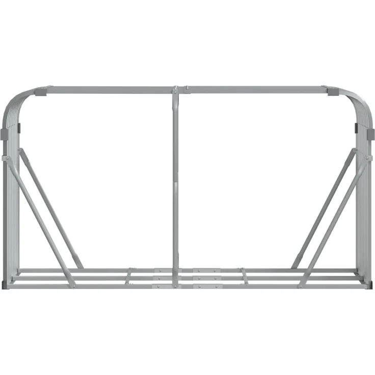 vidaXL Kaminholzunterstand Hellgrau 180x45x100 cm Verzinkter Stahl 364554 – Bild 3