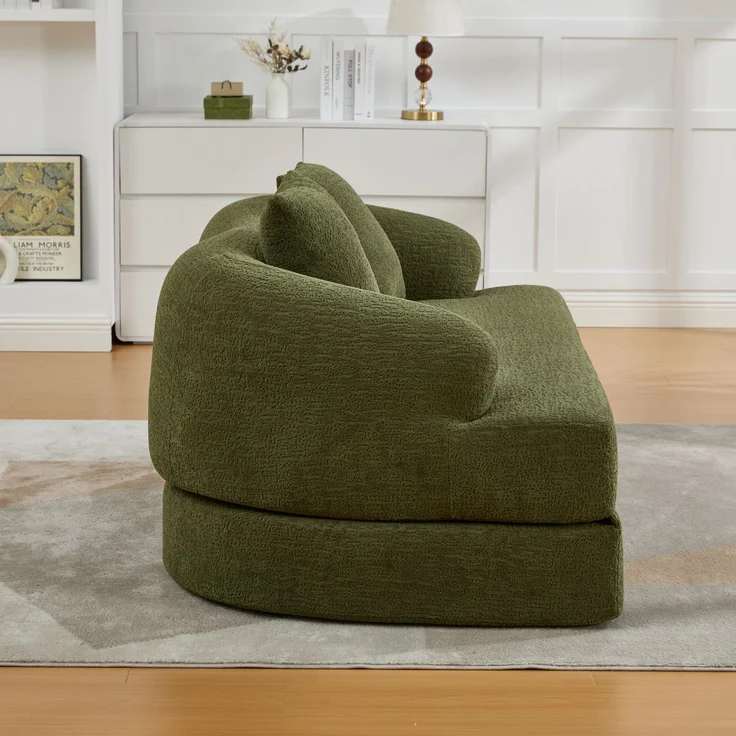 ZUBALIYA Schlafsofa 84x65 cm, mit LED - Beleuchtung, mit Chenille - Bezug, modular aufgebaut, mit Schaumstoffpolsterung, Grün – Bild 10