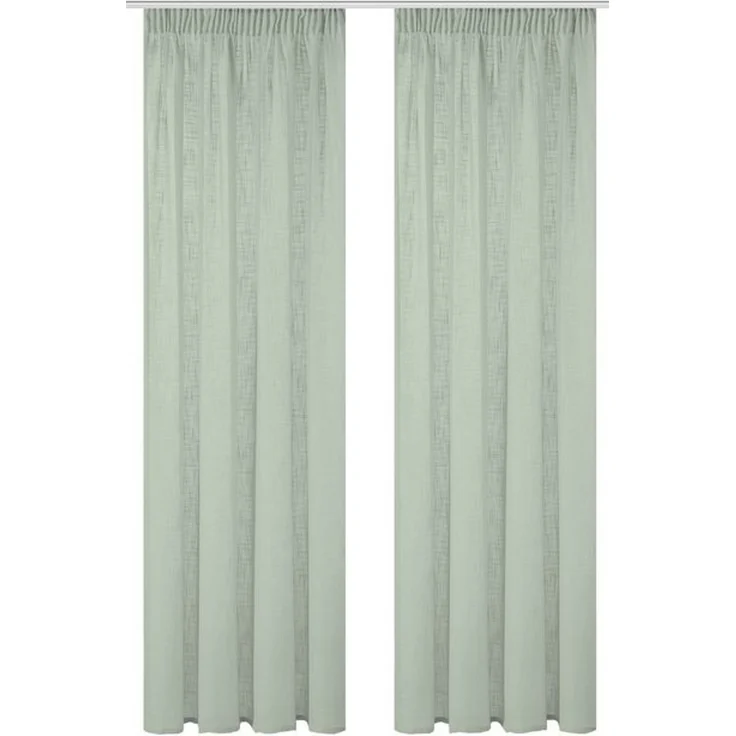 Home Basics Vorhang Softy 2Er Set Kombibandschal 245 x 140 cm 2x Fertigschal Salbei (2 St), Kunstfaser, 2x Fertigschal Salbei – Bild 2