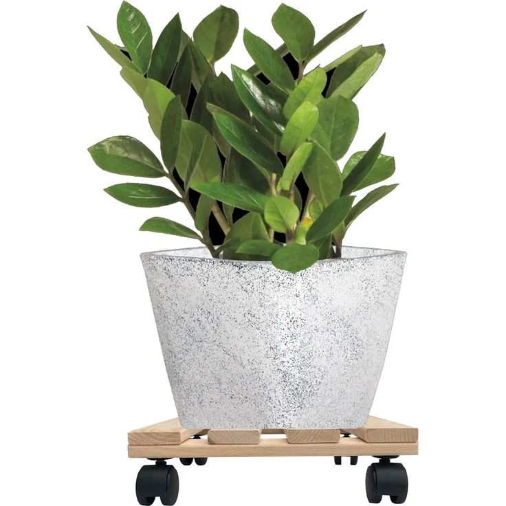 1x Rolluntersetzer eckig Pflanzenroller 30x30 cm - max. 120 kg Traglast - aus Buchenholz - Stabil & robust - Für Pflanztöpfe, Möbel & schwere Gegenstände – Bild 1
