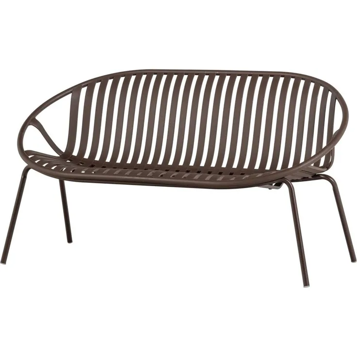 2-Sitzer Gartensofa Bruce - Aluminium & Polypropylen, Lila / Braun