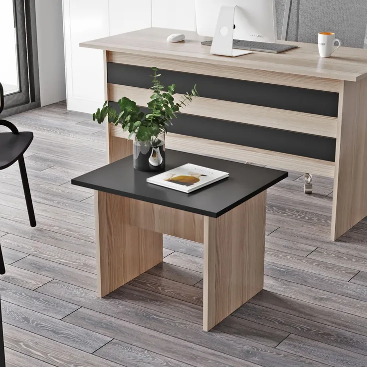 Skye Decor 'BEG2-OB' Couchtisch, Eiche / Schwarz, 60 x 46,3 x 50 cm