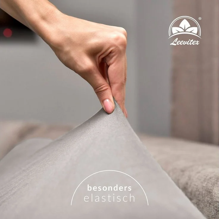 leevitex® Spannbettlaken Spannbettlaken Boxspringbett & Wasserbett Spannbettlaken 150 g/m², Gummizug: rundum, Mako-Baumwolle, ÖkoTex, 180x200 – 200x220 cm + 40 cm Steg – Bild 3