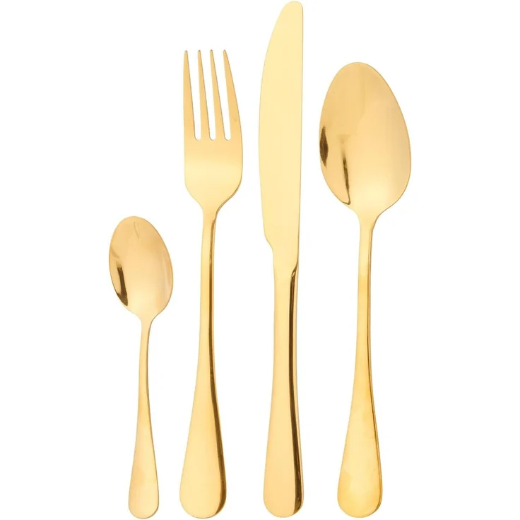Brixy Besteckset - Gold - 24-teilig - 6 Personen Besteck - Messer/Löffel/Gabel - Edelstahl - Gold – Bild 1