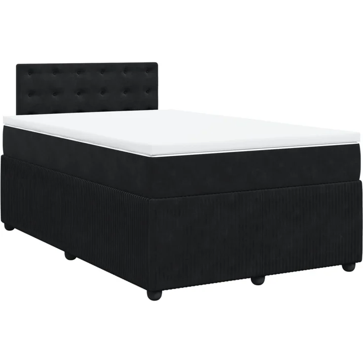 vidaXL Boxspringbett mit Matratze Schwarz 120x190 cm Samt 3290000 – Bild 3