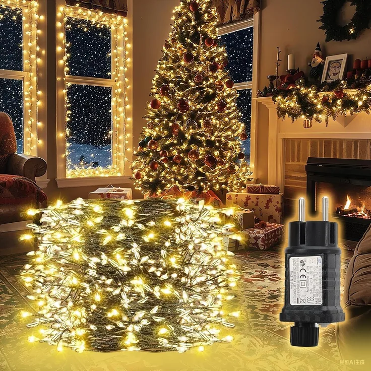 SALCAR LED Cluster Lichterkette Draht Weihnachtsbaum, 10m 400er LED