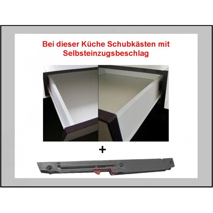 Küche 'Bianca Basic II 240' Küchenzeile, Glanz Grau/ Grey, 85 x 60 x 240 cm – Bild 6