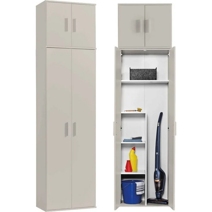 mokebo Mehrzweckschrank Der Extralange Besenschrank, Putzschrank, Flurschrank, Aufbewarhungsschrank schwarz – Bild 5