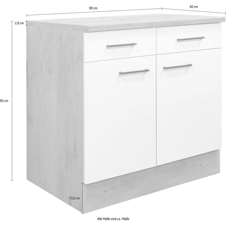 Flex-Well Unterschrank Vintea (B x H x T) 80 x 85 x 60 cm, für viel Stauraum – Bild 2
