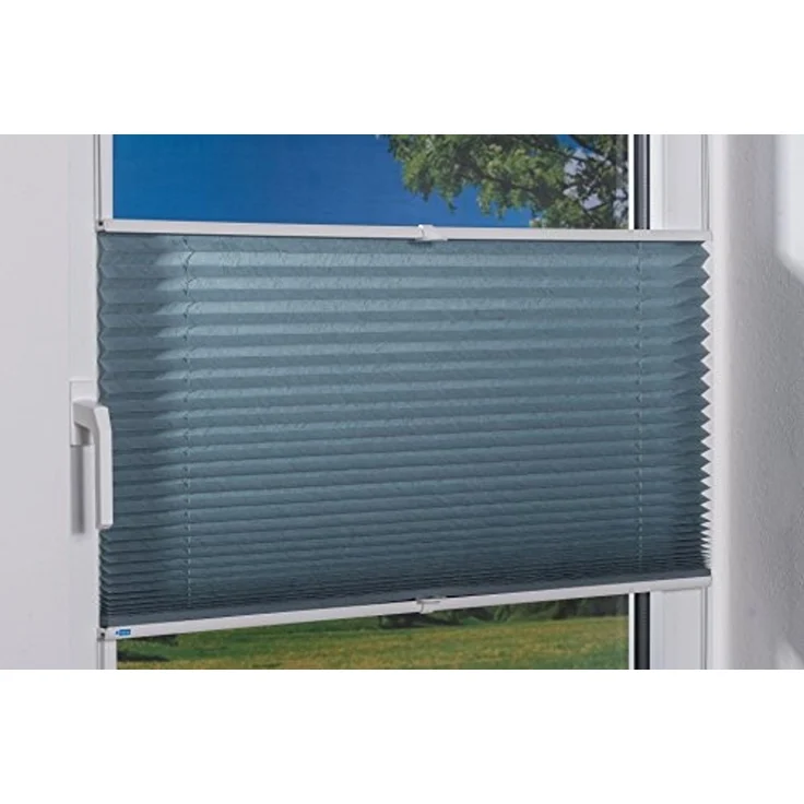 K-HOME Plissee Klemmfix Pisa, Lichtschutz, ohne Bohren, verspannt, Klemmfix, Crushed-Optik – Bild 5