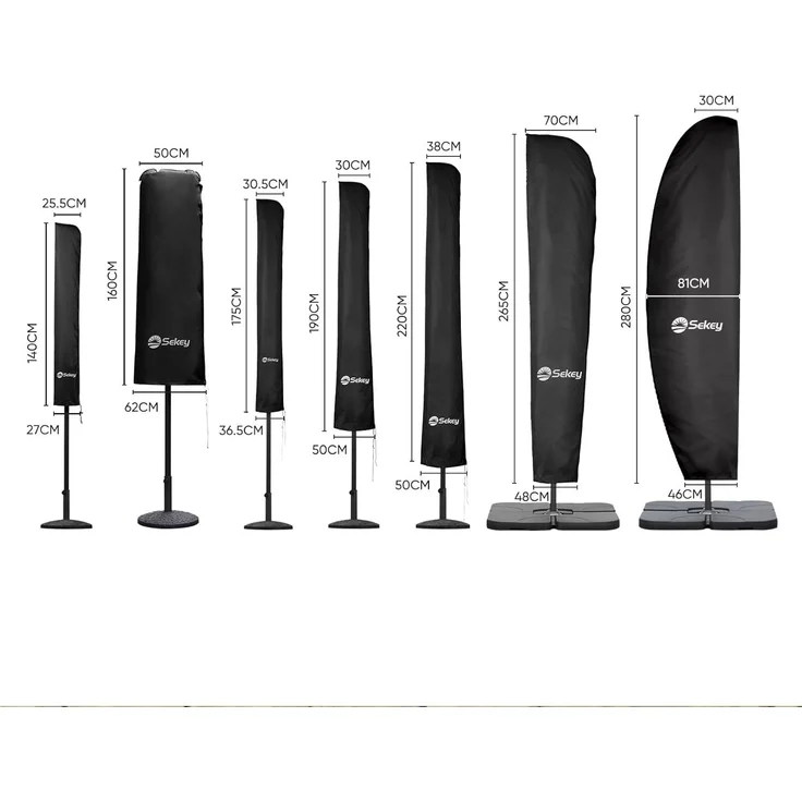 Sekey Doppelsonnenschirm Schutzhülle | Abdeckhauben für Sonnenschirm | 165×50/62 cm – Extrabreite Abdeckhaube für XXL-Schirme, 100% Polyester – Bild 7