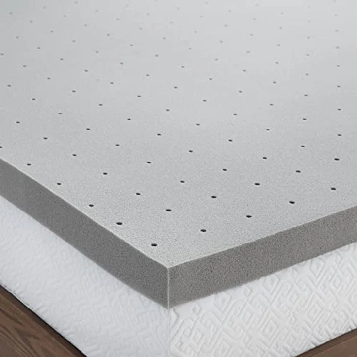 LUCID 7,5 cm Bambuskohle Memory Foam Matratzenauflage - Aktivkohle - Atmungsaktive Matratzenauflage, Doppelbett (135x190 cm) – Bild 5