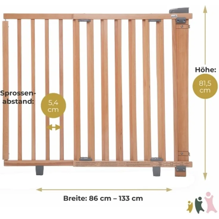 GEUTHER '2734+' Türschutzgitter, Holz unbehandelt, 86 - 133 cm