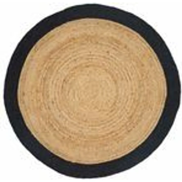 Jute Teppich Tamani Schwarz Natur 120 cm – Bild 4