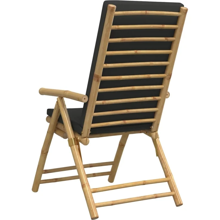 vidaXL Gartenstühle 6 Stk. Verstellbar Klappbar mit Kissen Bambus 3208930 – Bild 5