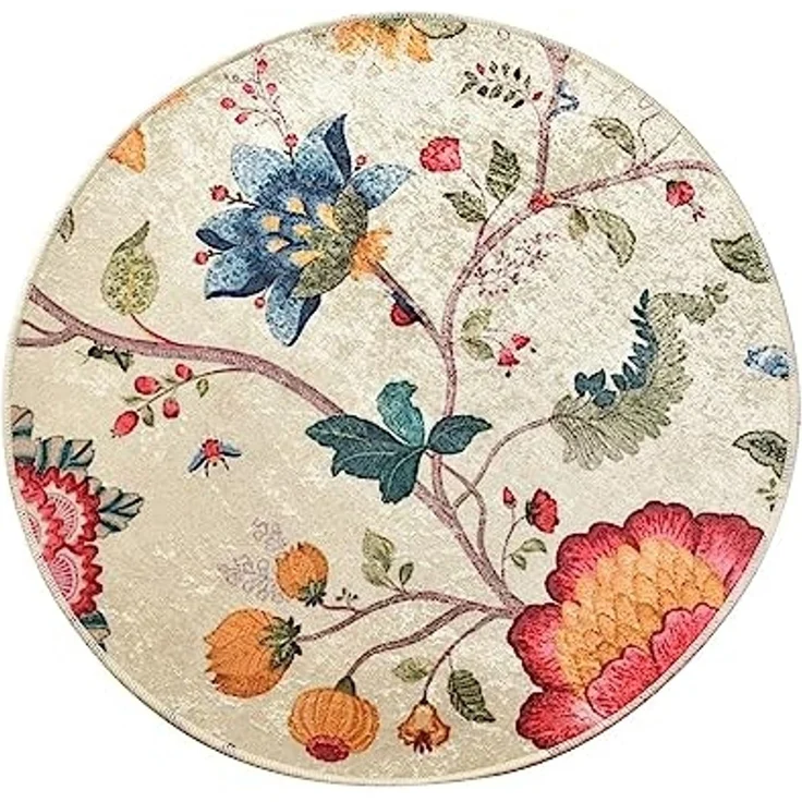 WELL HOME MOBILIARIO & DECORACIÓN Runder Badteppich mit bunten Blumen – Bild 1
