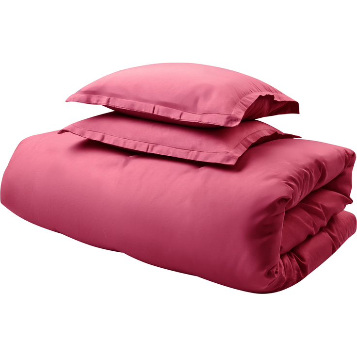 Bettwäsche-Set PARKROSE Baumwollsatin 220x240 cm Burgunderrot – Bild 5