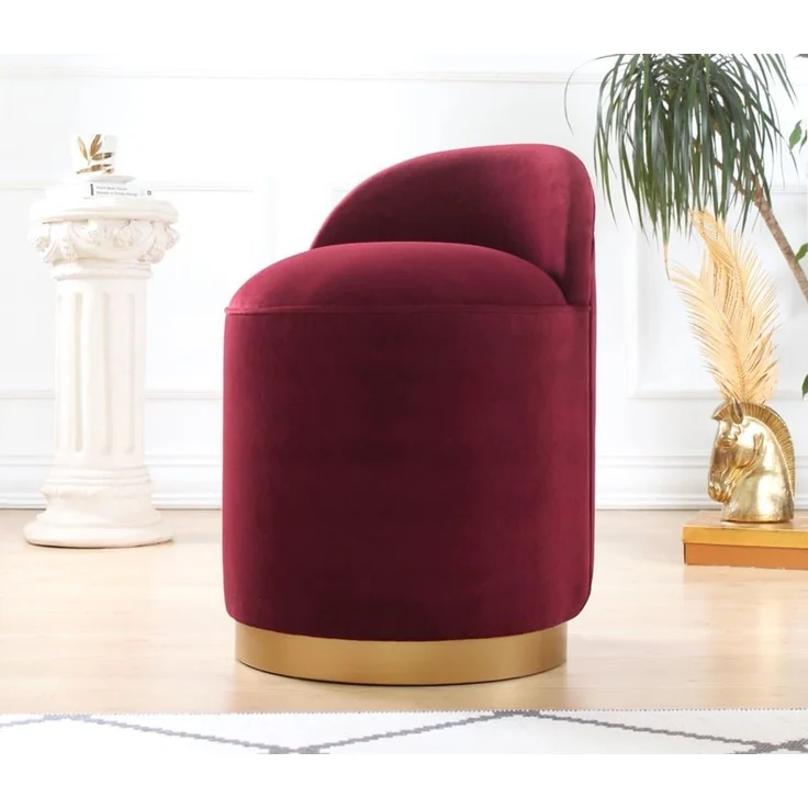 Hanah Home 'Dover - Claret Red' Pouffe, Bordeauxrot, 45 x 50 x 45 cm – Bild 1