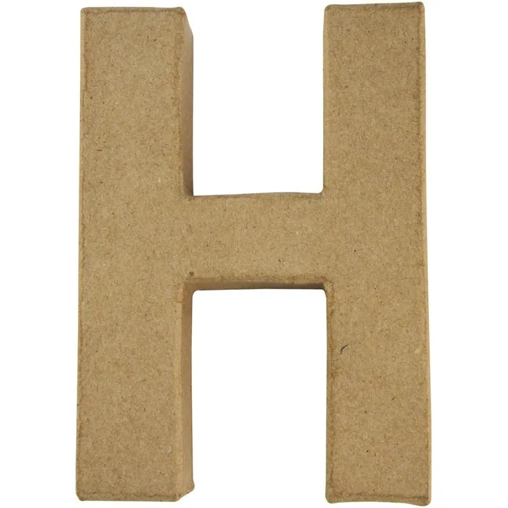 Pappmaché Buchstabe H FSC Recycled100%, 15x10,5x3cm