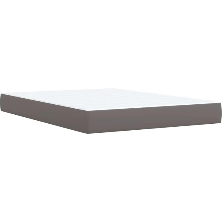 vidaXL Boxspringbett mit Matratze Grau 160x200 cm Kunstleder 3288430 – Bild 9