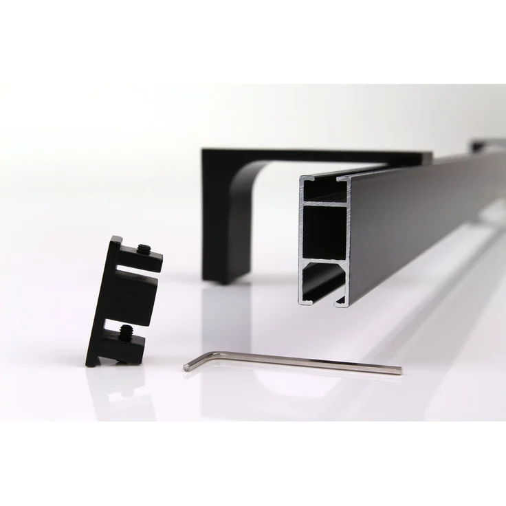 Deco-Raum® Gardinenschiene Innenlauf Loft | Befestigung: Deckenträger | Größe: 290cm | Material: Aluminium | Farbe: Schwarz – Bild 7