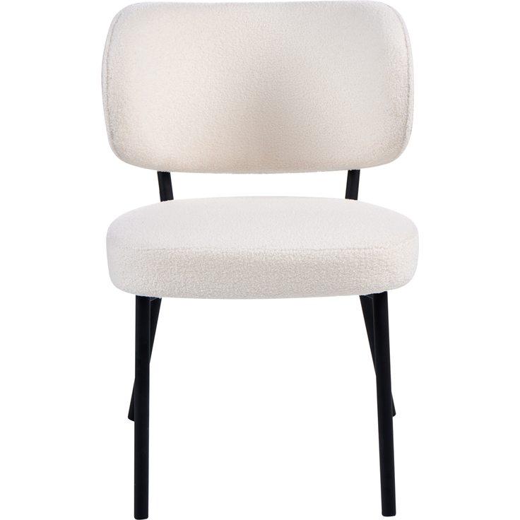 Esszimmerstuhl 2er Set WONDER Bouclé Cremeweiß – Bild 6