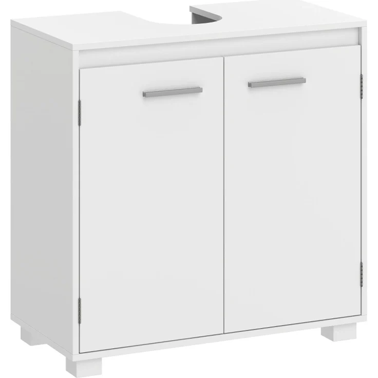 Waschbeckenunterschrank 60 x 30 x 60 cm in Weiß mit verstellbarem Regal und U-Ausschnitt – Bild 6